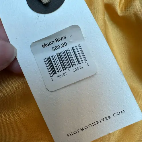 Moon River Anthropologie Bohemian Ruffle Mustard Yellow Midi Skirt Size L NWT