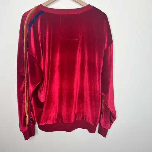Aviator Nation Red Velvet Relaxed Sweatshirt Medium Womens