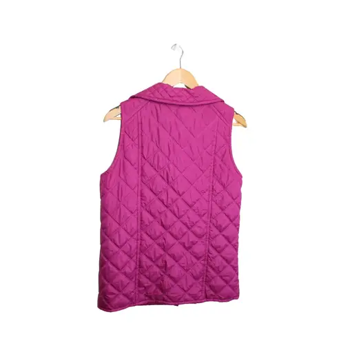 Andrew Marc Women's Quilted Vest S NY Zipper Pockets Magenta Winter