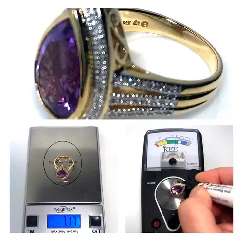 Alwand Vahan 14KT GENUINE 4 CARAT & DIAMOND RING DESIGNER -7.17 GRAMS!!