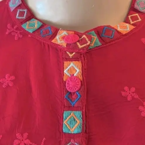Johnny Was Santa Fe Leta Tunic in Cherries Jubilee Pink sz small