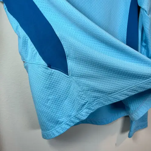 Saucony Womens Athletic 1/4 Zip Pullover Shirt Top Blue Running Reflective Small