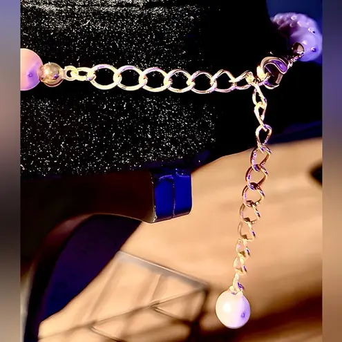 Exquisite 6 Strands of Braided Mini Pink Pearls Choker Necklas