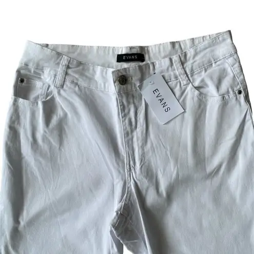 Evans Denim Love Crops woman's size 14 white five pocket denim cropped jeans