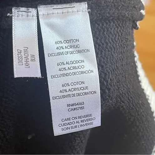 Karl Lagerfeld Signature Logo Striped Pullover Long Sleeve Cotton Sweater Sz L