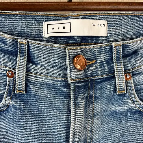 AYR  The Sugar Womens Straight Leg Jeans Size 30S High Rise Light Wash Blue Denim