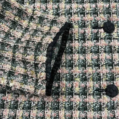 Koret Old Money Editorial Romantic Blazer Jacket size 10 Pink Black Lace Trim