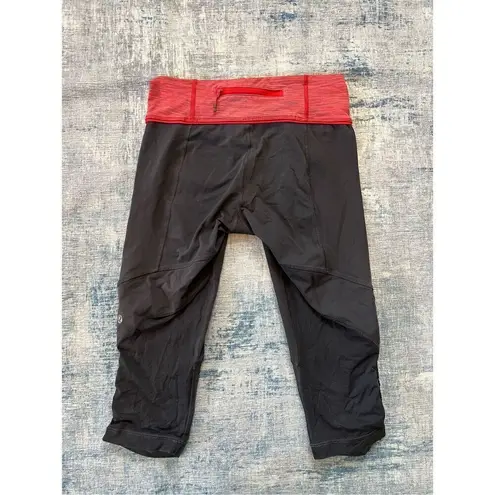 Lululemon  Run: For Your Life Crop Deep Coal Gray Wee Are From Space Red Coral 6 - Image 2