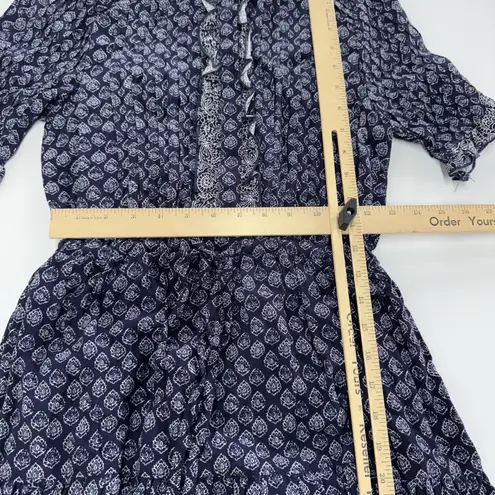 Eshakti Dress Womens 2 Purple Blue Paisley Boho Maxi Indian Rayon Cotton Pockets