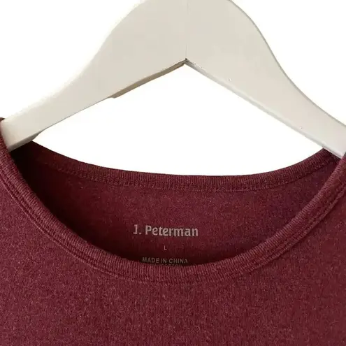 J Peterman Trendy Burgundy Crewneck Cotton Soft Short Sleeves T