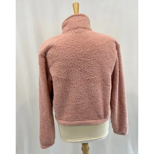 DYI Tranquil 1/2 Zip Fuzzy Fleece Pullover in Blush