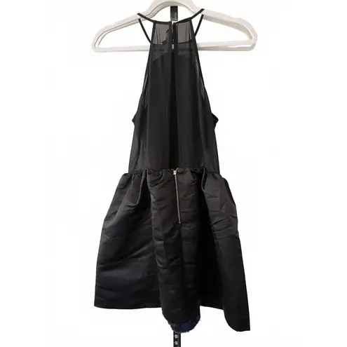 Endless Rose Anthropologie Party Dress with Blue-Green Sequins and Black Mesh