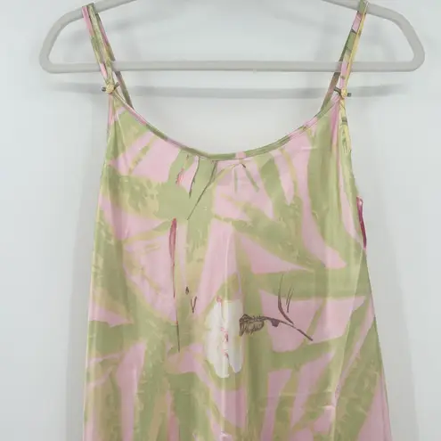 California Dynasty Womens Vintage Y2K 90s Tropical Floral Maxi Slip Dress Size M Pink Size M