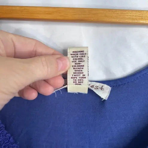 Studio West Apparel Sleeveless Maxi Dress Crochet Bodice Flowy Skirt Size Small Blue