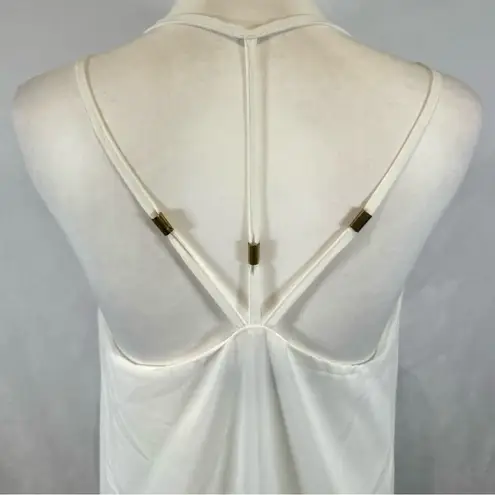 Very J white strappy vneck shift dress size small