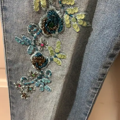 Denim ✨3 for $30✨Straight Leg Embroidered Bedazzled Jeans Denim Size 0/2