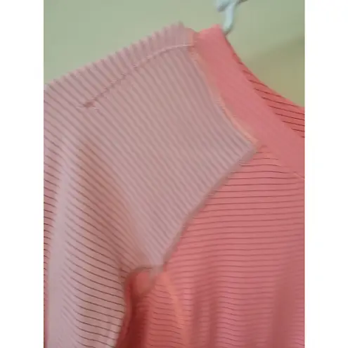 Lululemon   Pop Orange Dune Wagon Stripe Turn It Up Long Sleeve Shirt Top