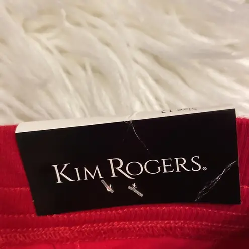 kim rogers  Comfort Waist Crop Pants size 12 brand new color red two front pocket