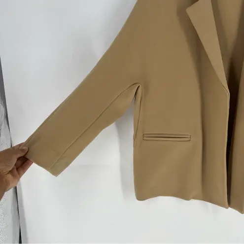 WORTH New York Camel Wool Blend Dolman Sleeve Open Front Blazer NWT Size XS Tan