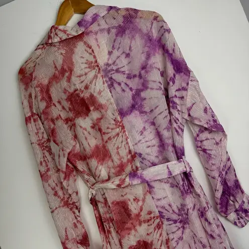 NWT Rococo Sand Revolve Ava Metallic Tie Dye Dress Sz Small Two Tone Pink