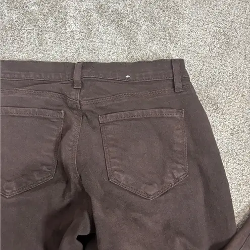 L'Agence Mid Rise Raw Hem Jeans Size 24 Cocoa Brown Skinny Brown Jeans