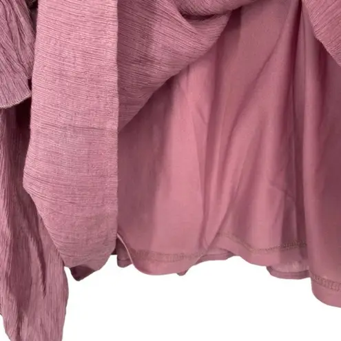 &merci &Merci Mauve Peasant Ruffle Boho Blouse Top