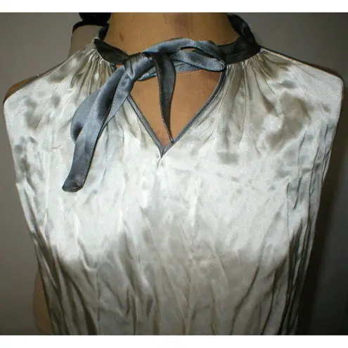 &merci Womens 2 NWT New Italy Designer Merci Silk Dress 38 IT Belt Sleeveless Tan Gray