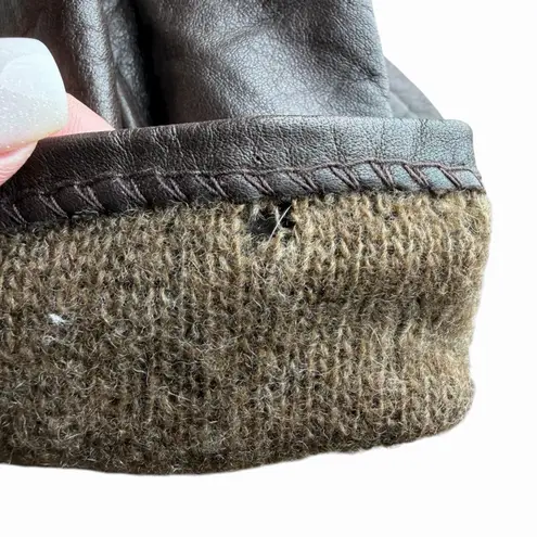 VTG Cashmere WPL 9093 Women's Chocolate Brown Size 7M Leather Gloves Lined