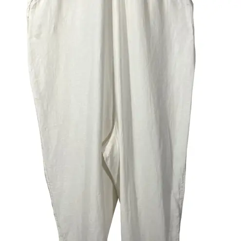 Stoney Clover Lane x Target Linen Blend Overalls Women's M White Pockets - Image 12
