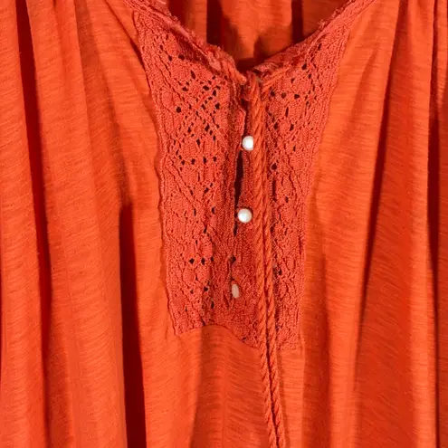 Denim & Supply Ralph Lauren Tunic Top Woman's Medium Orange Lace Tassel Flowy