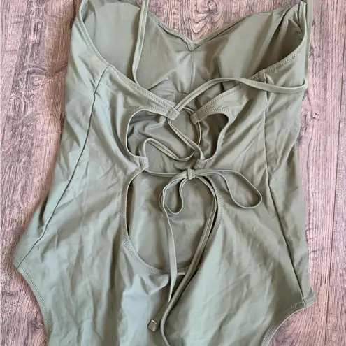 Aerie  Olive Green Full Coverage Strappy Back One Piece