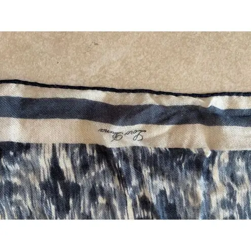 Loro Piana Scarf Stole Wrap Womens Blue Cashmere Silk Blend Italy Luxury Classic