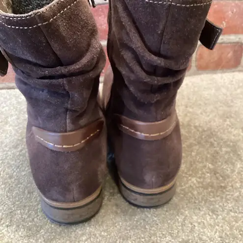 Earth Brand Earth Avani Butternut Chocolate brown Moto mid calf boots size 10 W