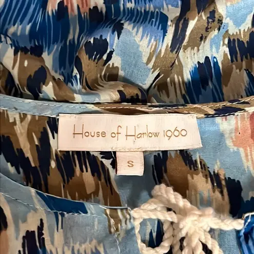 House of Harlow 1960 “Zoey Blue” Ruffled Blouse