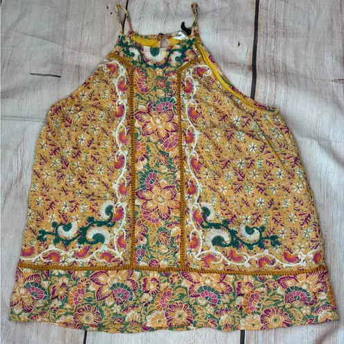 Akemi + Kin Anthropologie  Melina Halter Top Womens SZ 2 Embroidered BOHO