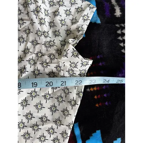 Covington Cream/Green Geo Chiffon Button Up Collar Blouse Size XL Short Sleeve - Image 6