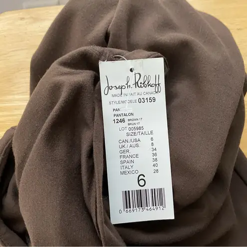 Joseph Ribkoff Brown Zip Front Knit Stretch Trouser Pants Size 6