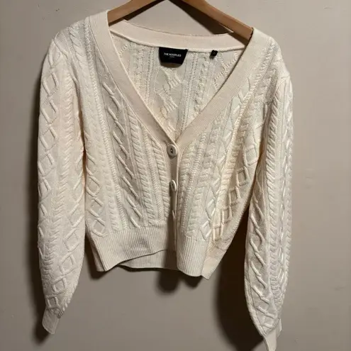 The Kooples Wool Cable Cardigan Ivory White- Size 2 (Medium)