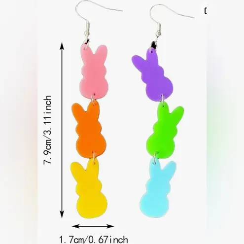 Easter Bunny Dangle Earrings NWOT Pink
