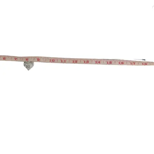 Diamond Double Heart Sterling Silver Box Chain Pendant Necklace