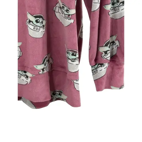 Munki Munki  Star Wars Slumber Baby Yoda Minky Soft Pajama Top Pink  Medium