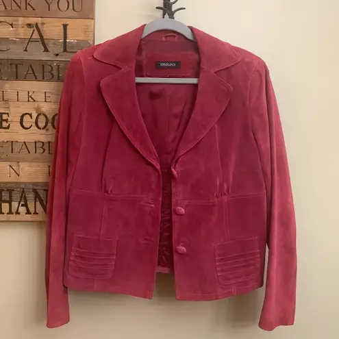 Ideology Women's Red Leather- Suede Jacket NICE