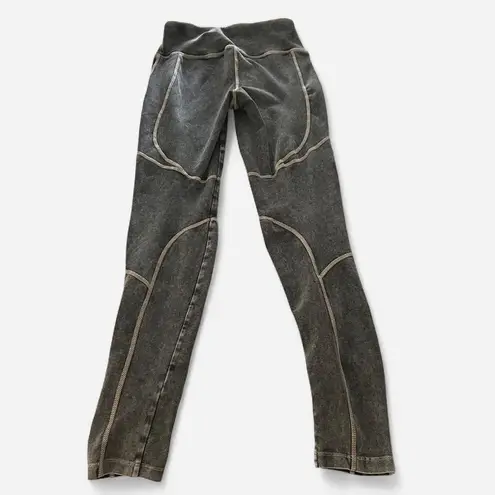 Free People Movement New Flow Leggings Vintage Black Washed contrast stitch XS