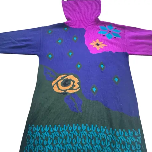 VTG Plain Jane by Sweet Baby Jane Purple, Pink and Green Knit Sweater Dress Sz M Size M