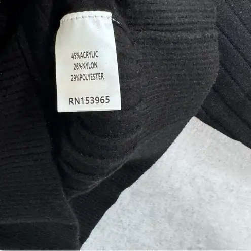 Area Stars Quarter Zip Sweater Black Cable Knit Ribbed Collared Pullover S NEW