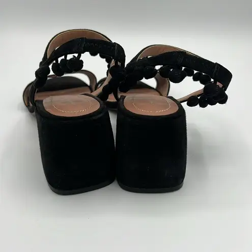 ZARA  Woman Sandals Pom-Poms Fun Suede Unique Size 6.5 B22A