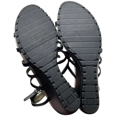 Life Stride Soft System “Neva” Cork Wedge Black Ankle Strap Sandals Women’s 11