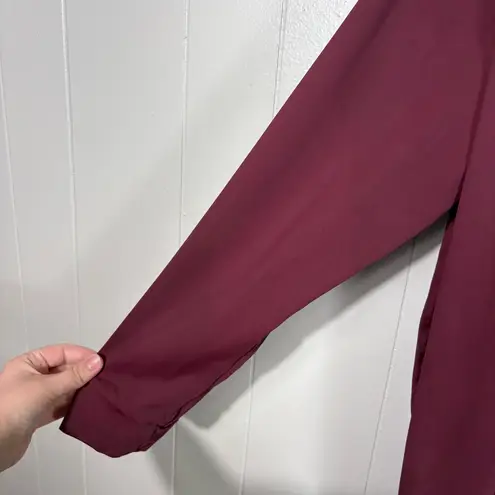 Halara Maroon Athletic Stretch Long Sleeve Drape Side Top Large L NWT Breathable