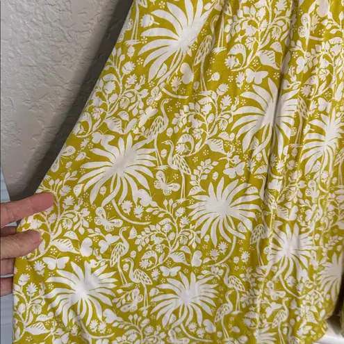 Boden Evangeline Floral Wrap Dress Lime Green Yellow Citrus Jersey Vacation Size 10