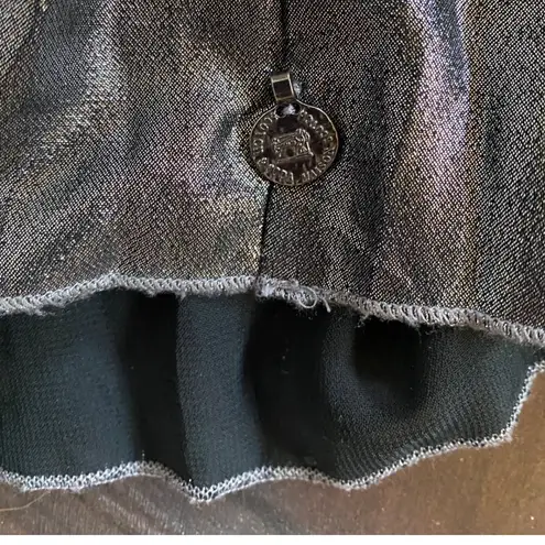 Scotch & Soda Women's Dark Silver Pewter Metallic Pleated Flair Skirt - S EUC